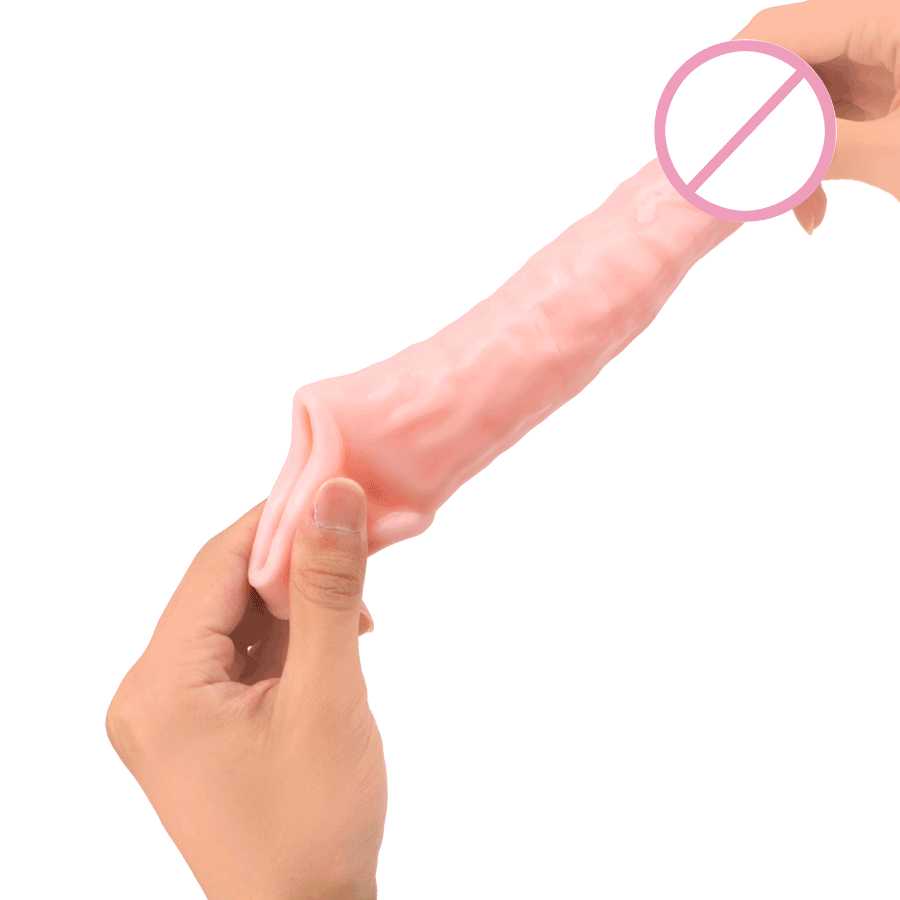 Gumowy przedłużacz penisa z nakładką Condom dla wielokrotneg…