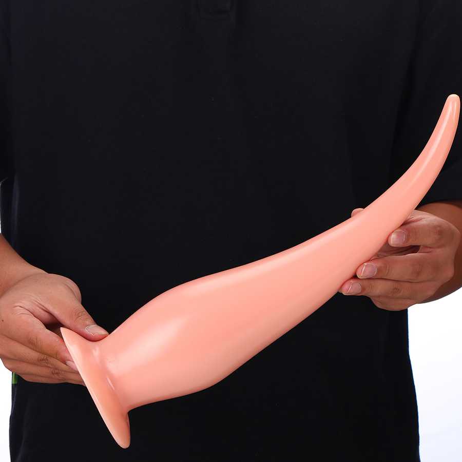 Duży korek analny z długim dildo i pochwą - 18+ zabawka erot…