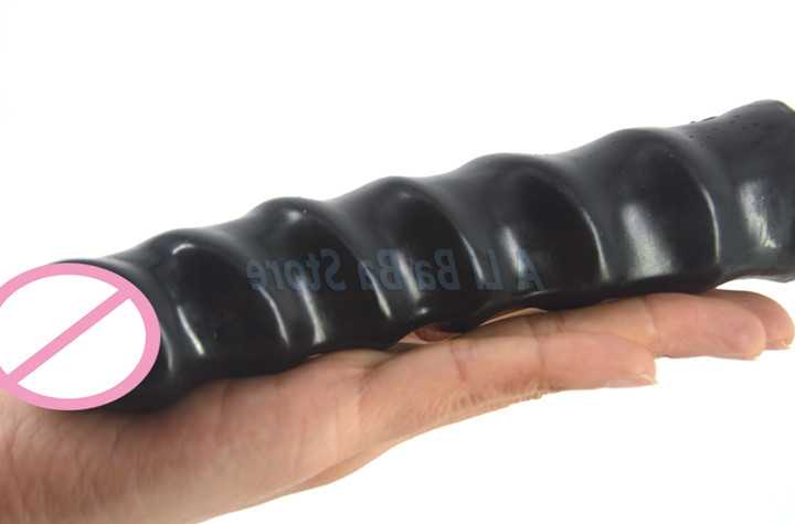 Opinie Czarne żebrowane dildo analne Butt Plug - nowość! Silikonowa… sklep online