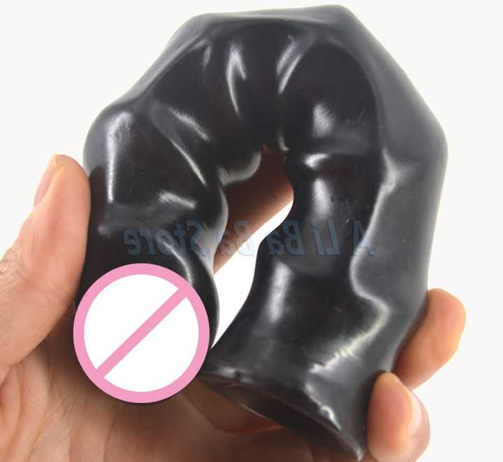 Opinie Czarne żebrowane dildo analne Butt Plug - nowość! Silikonowa… sklep online