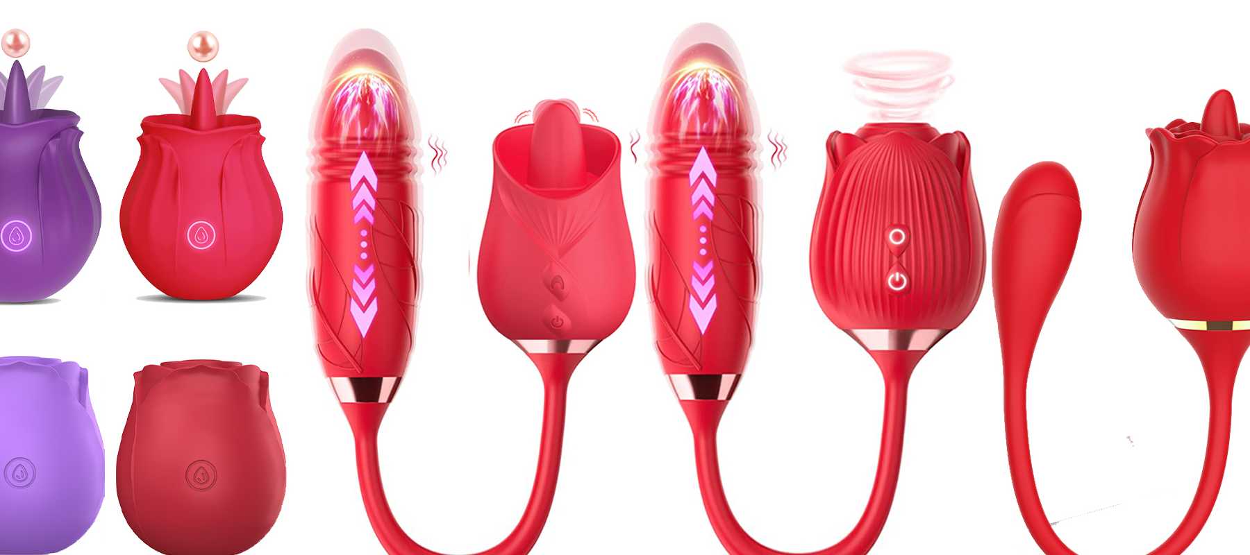 Trzy różowe wibratory do stymulacji erogennych stref kobiecy…