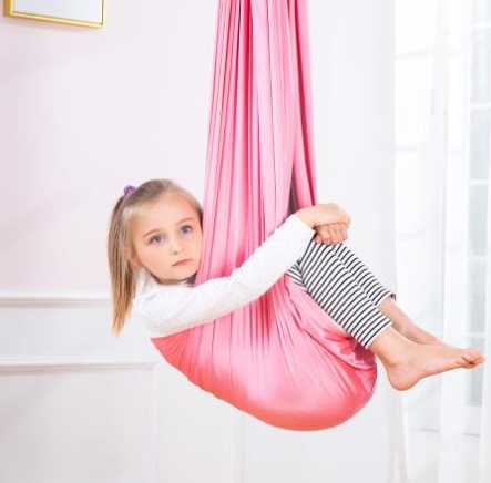 Tanie Podwójny kolorowy hamak dla dzieci z nylonu - huśtawka zewnę…