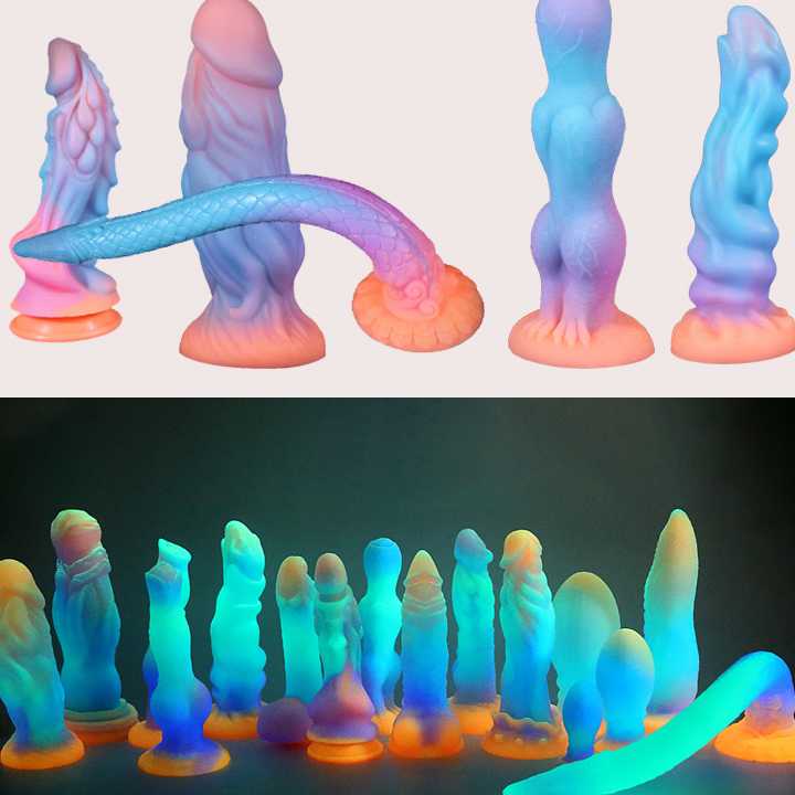 Tanie Luminous Dildo - kolorowe, świecące i realistyczne zabawki e…