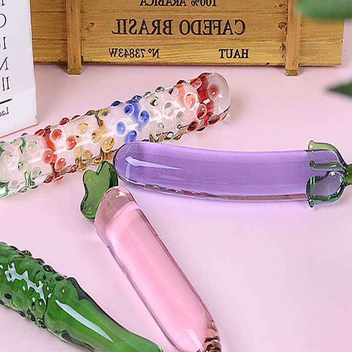Tanie Kryształowe dildo owocowe różowe - zestaw zabawek erotycznyc… sklep